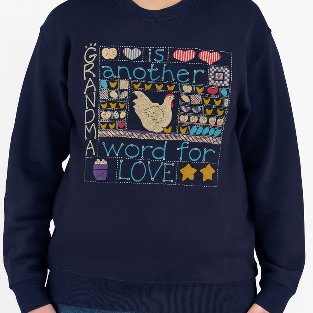 Vintage 1990s Grandma Theme Crew Neck Sweater